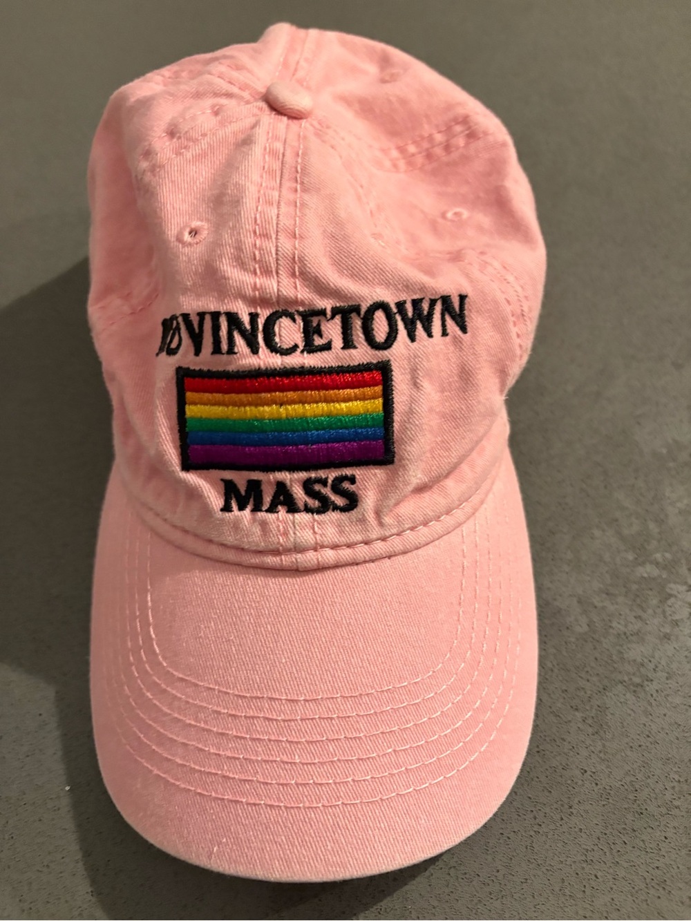 Provincetown Mass Pink Rainbow Baseball Cap